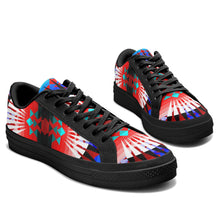 Load image into Gallery viewer, Northwest Ribbonwork Bustles Aapisi Low Top Canvas Shoes Black Sole 49 Dzine 
