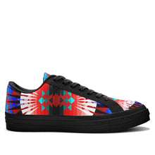 Load image into Gallery viewer, Northwest Ribbonwork Bustles Aapisi Low Top Canvas Shoes Black Sole 49 Dzine 
