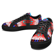 Load image into Gallery viewer, Northwest Ribbonwork Bustles Aapisi Low Top Canvas Shoes Black Sole 49 Dzine 
