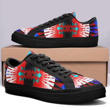 Load image into Gallery viewer, Northwest Ribbonwork Bustles Aapisi Low Top Canvas Shoes Black Sole 49 Dzine 
