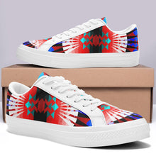 Load image into Gallery viewer, Northwest Ribbonwork Bustles Aapisi Low Top Canvas Shoes White Sole 49 Dzine 
