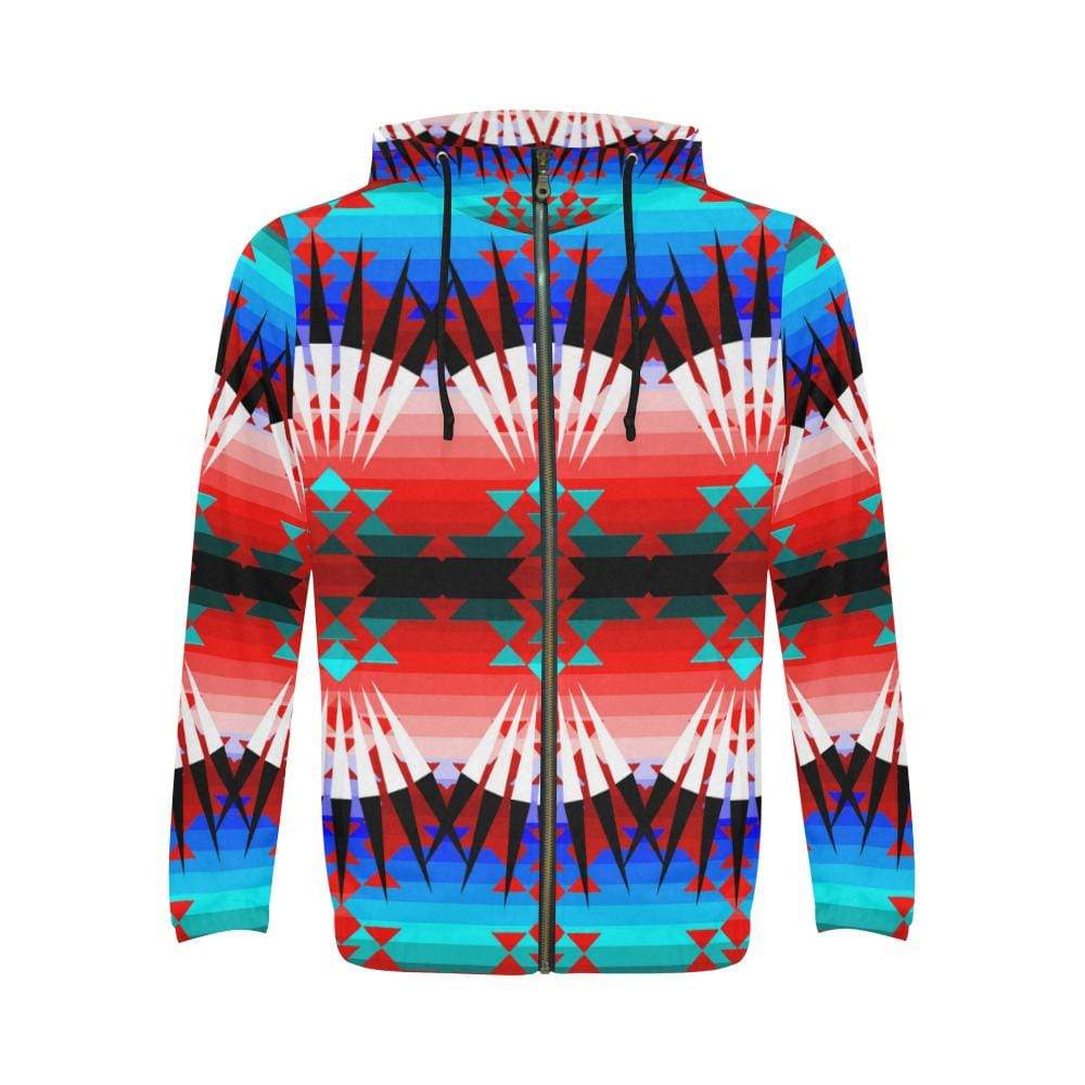 Northwest Ribbonwork Bustles All Over Print Full Zip Hoodie for Men (Model H14) All Over Print Full Zip Hoodie for Men e-joyer 