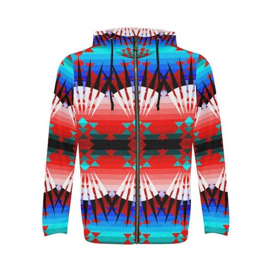 Northwest Ribbonwork Bustles All Over Print Full Zip Hoodie for Men (Model H14) All Over Print Full Zip Hoodie for Men e-joyer 