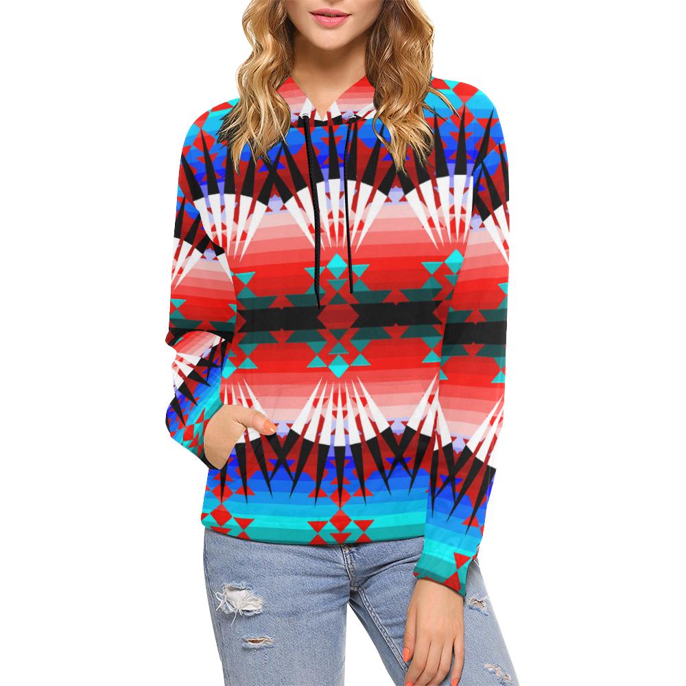 Northwest Ribbonwork Bustles All Over Print Hoodie for Women (USA Size) (Model H13) All Over Print Hoodie for Women (H13) e-joyer 