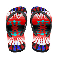 Load image into Gallery viewer, Northwest Ribbonwork Bustles Flip Flops 49 Dzine 
