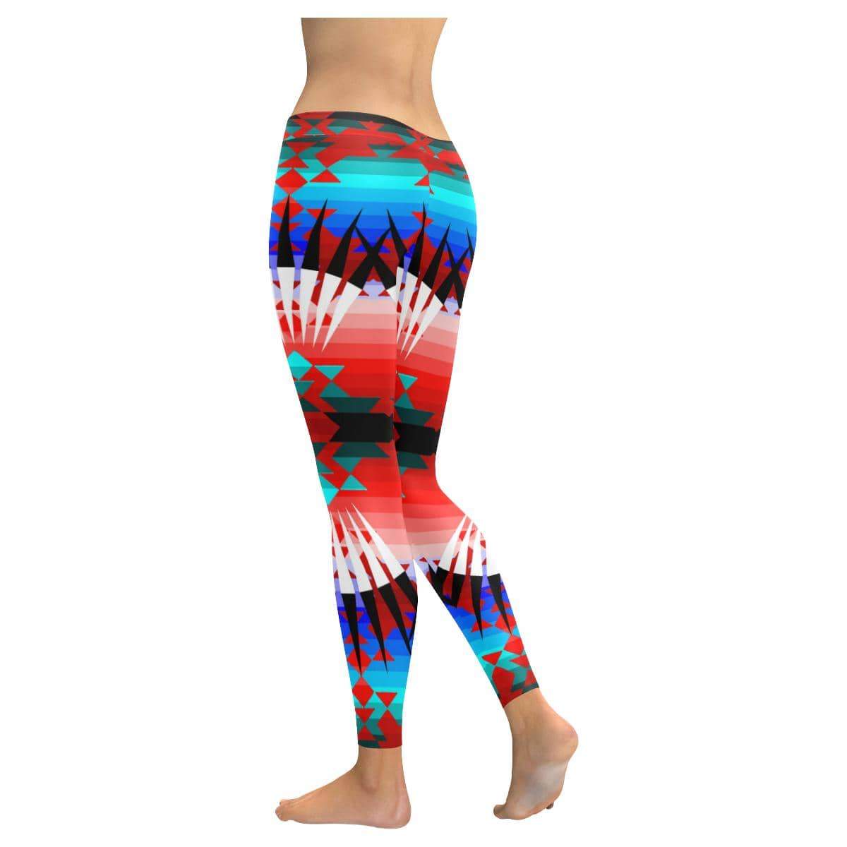 Northwest Ribbonwork Bustles Low Rise Leggings (Model L05) Low Rise Leggings e-joyer 