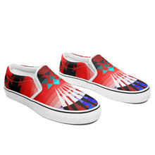 Load image into Gallery viewer, Northwest Ribbonwork Bustles Otoyimm Canvas Slip On Shoes 49 Dzine 
