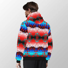 Load image into Gallery viewer, Northwest Ribbonwork Bustles Sherpa Hoodie 49 Dzine 
