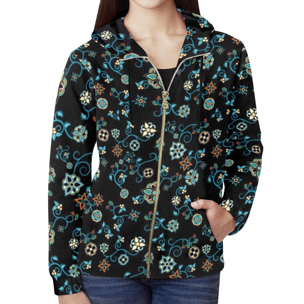 Ocean Bloom All Over Print Full Zip Hoodie for Women (Model H14) All Over Print Full Zip Hoodie for Women (H14) e-joyer 