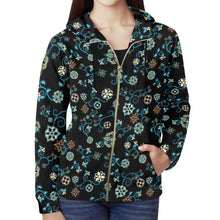 Load image into Gallery viewer, Ocean Bloom All Over Print Full Zip Hoodie for Women (Model H14) All Over Print Full Zip Hoodie for Women (H14) e-joyer 
