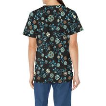 Load image into Gallery viewer, Ocean Bloom All Over Print Scrub Top Scrub Top e-joyer 
