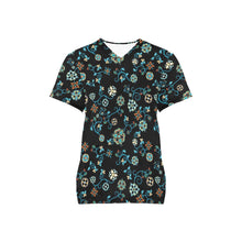 Load image into Gallery viewer, Ocean Bloom All Over Print Scrub Top Scrub Top e-joyer 
