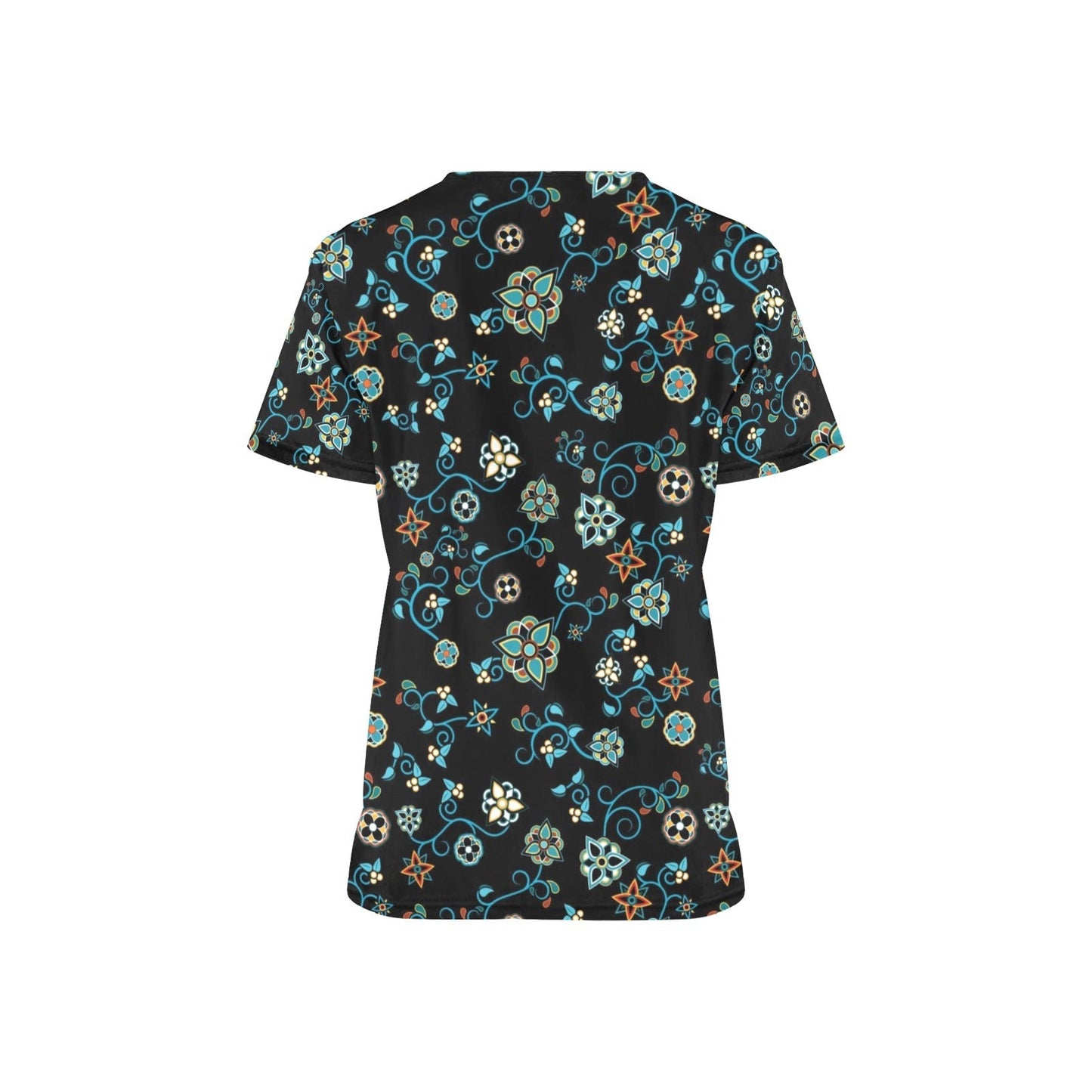 Ocean Bloom All Over Print Scrub Top Scrub Top e-joyer 