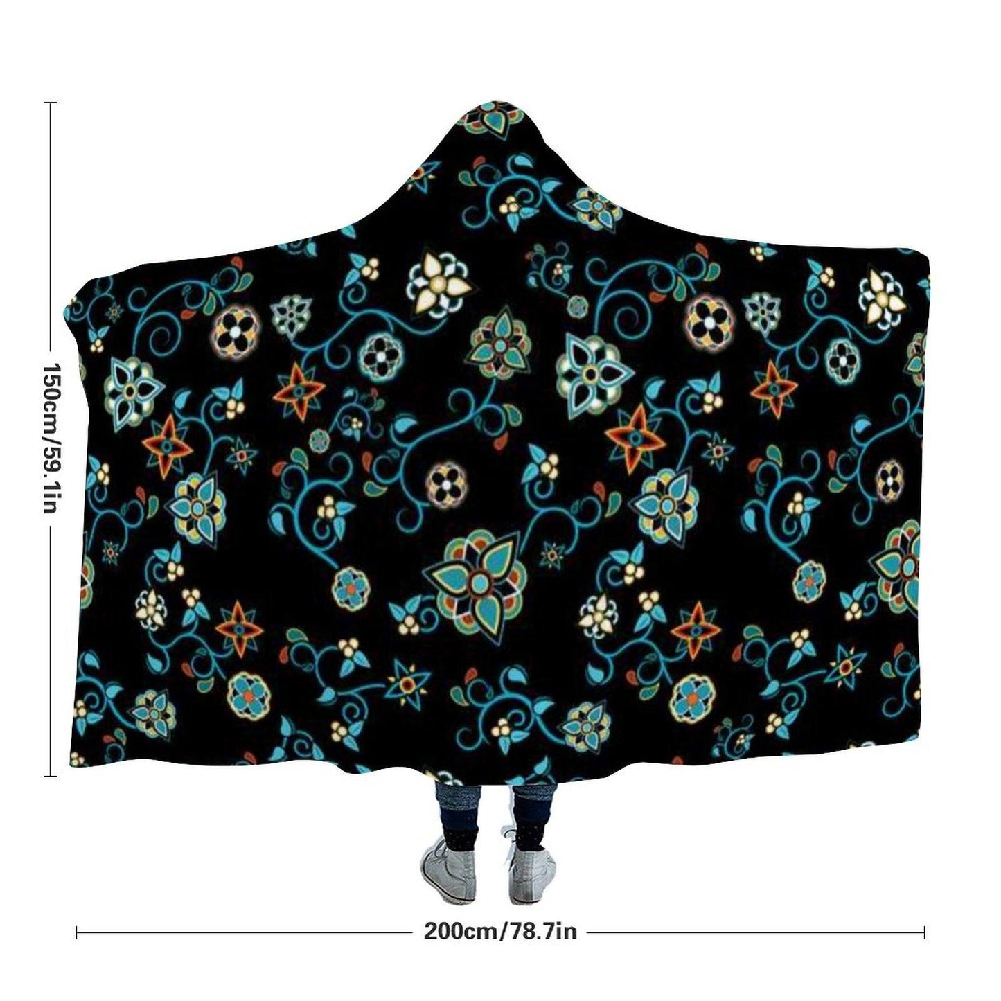 Ocean Bloom Hooded Blanket blanket 49 Dzine 