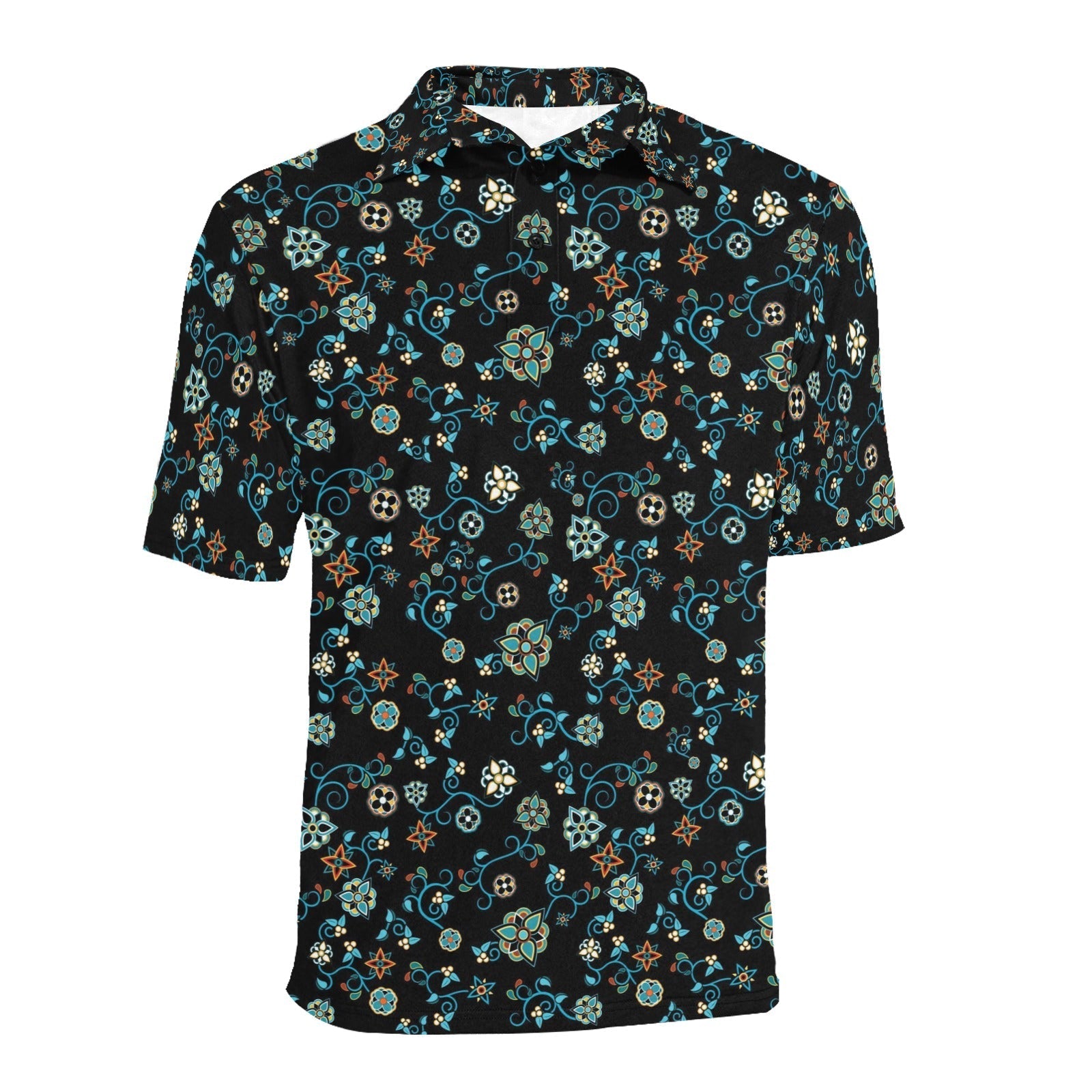 Ocean Bloom Men's All Over Print Polo Shirt (Model T55) Men's Polo Shirt (Model T55) e-joyer 