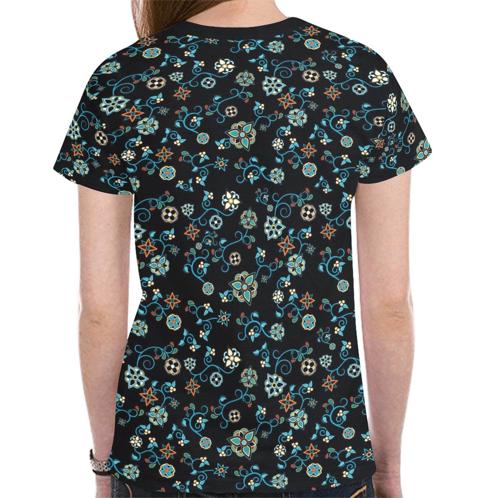 Ocean Bloom New All Over Print T-shirt for Women (Model T45) tshirt e-joyer 