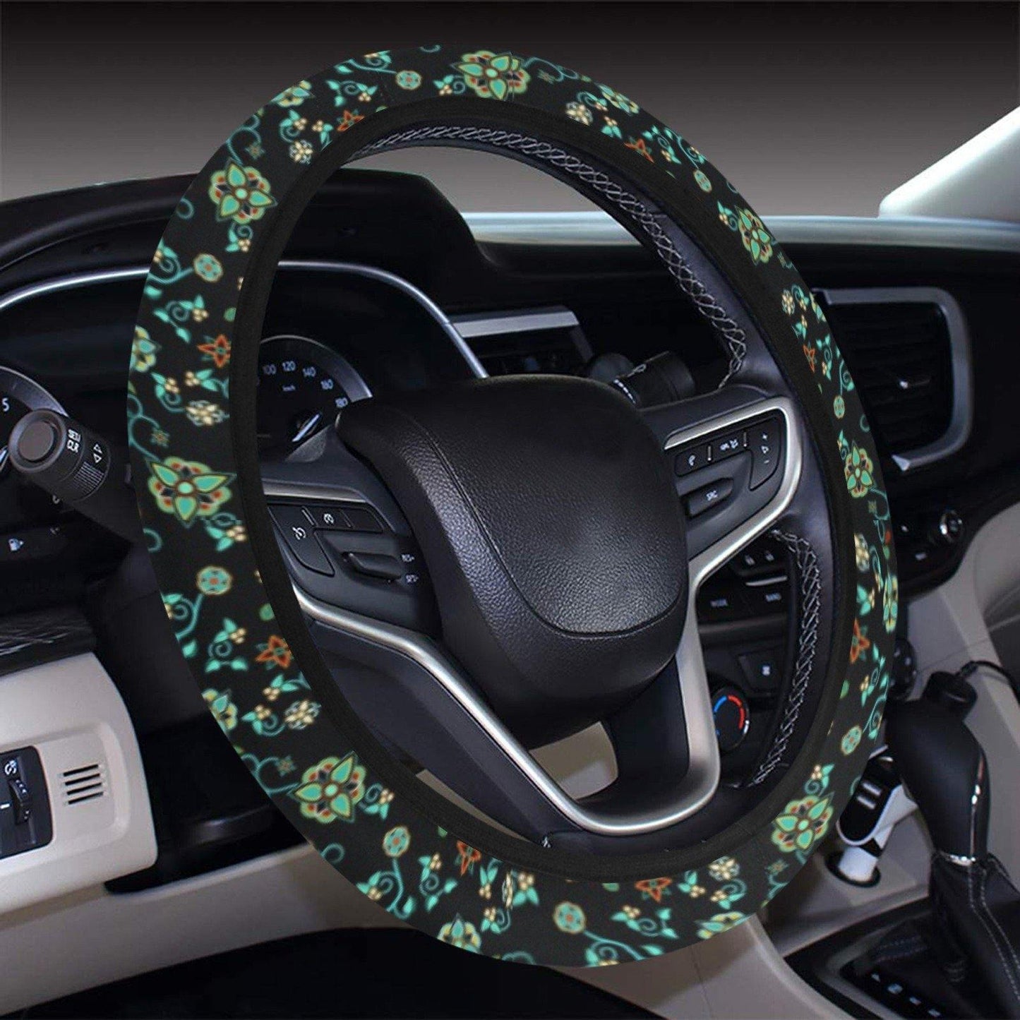 Ocean Bloom Steering Wheel Cover with Elastic Edge Steering Wheel Cover with Elastic Edge e-joyer 