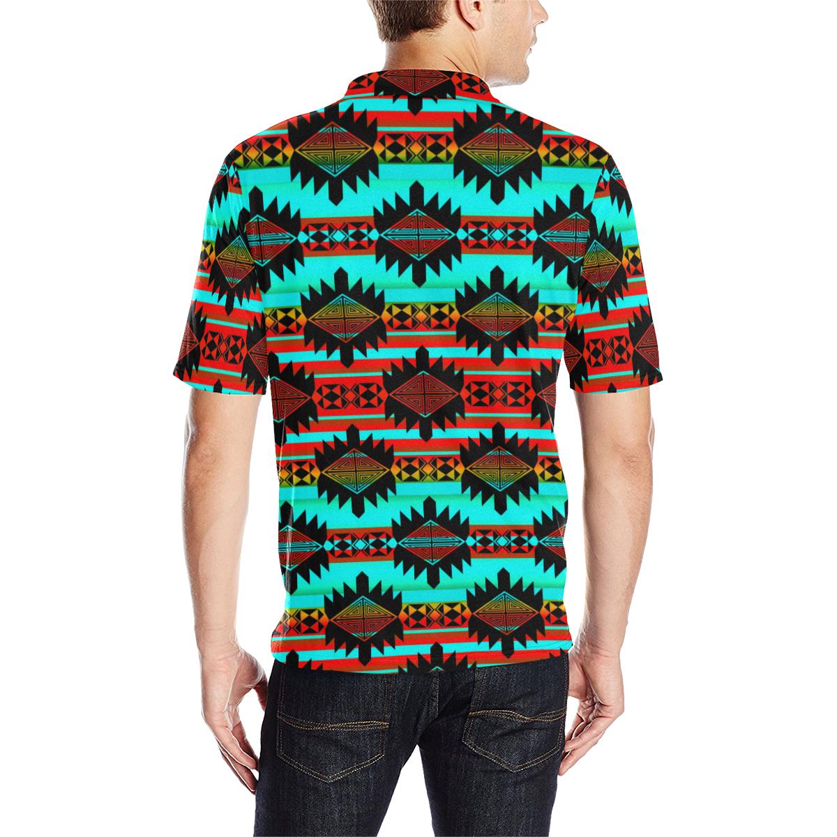 Okotoks Arrow Men's All Over Print Polo Shirt (Model T55) Men's Polo Shirt (Model T55) e-joyer 