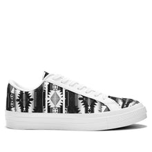 Load image into Gallery viewer, Okotoks Black and White Aapisi Low Top Canvas Shoes White Sole 49 Dzine 
