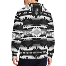 Load image into Gallery viewer, Okotoks Black and White All Over Print Full Zip Hoodie for Men (Model H14) All Over Print Full Zip Hoodie for Men (H14) e-joyer 
