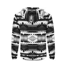 Load image into Gallery viewer, Okotoks Black and White All Over Print Full Zip Hoodie for Men (Model H14) All Over Print Full Zip Hoodie for Men (H14) e-joyer 
