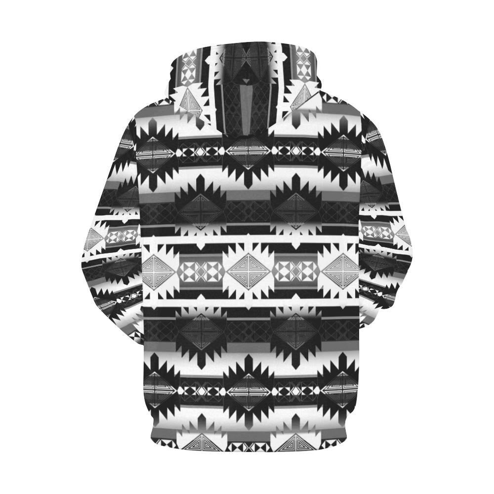 Okotoks Black and White All Over Print Hoodie for Men (USA Size) (Model H13) All Over Print Hoodie for Men (H13) e-joyer 
