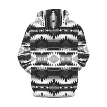Load image into Gallery viewer, Okotoks Black and White All Over Print Hoodie for Women (USA Size) (Model H13) All Over Print Hoodie for Women (H13) e-joyer 
