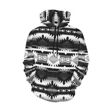 Load image into Gallery viewer, Okotoks Black and White All Over Print Hoodie for Women (USA Size) (Model H13) All Over Print Hoodie for Women (H13) e-joyer 
