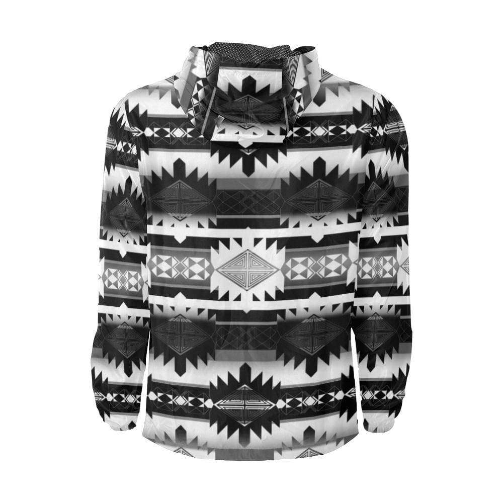 Okotoks Black and White All Over Print Windbreaker for Unisex (Model H23) All Over Print Windbreaker for Men (H23) e-joyer 