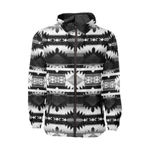 Load image into Gallery viewer, Okotoks Black and White All Over Print Windbreaker for Unisex (Model H23) All Over Print Windbreaker for Men (H23) e-joyer 
