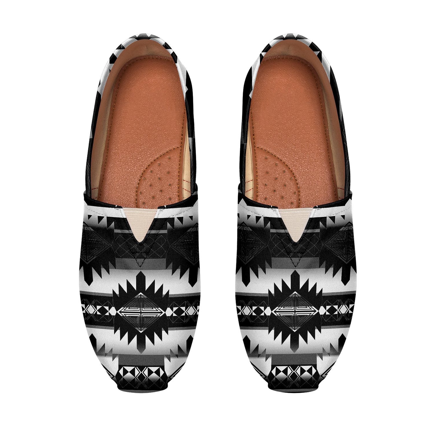 Okotoks Black and White Casual Unisex Slip On Shoe Herman 