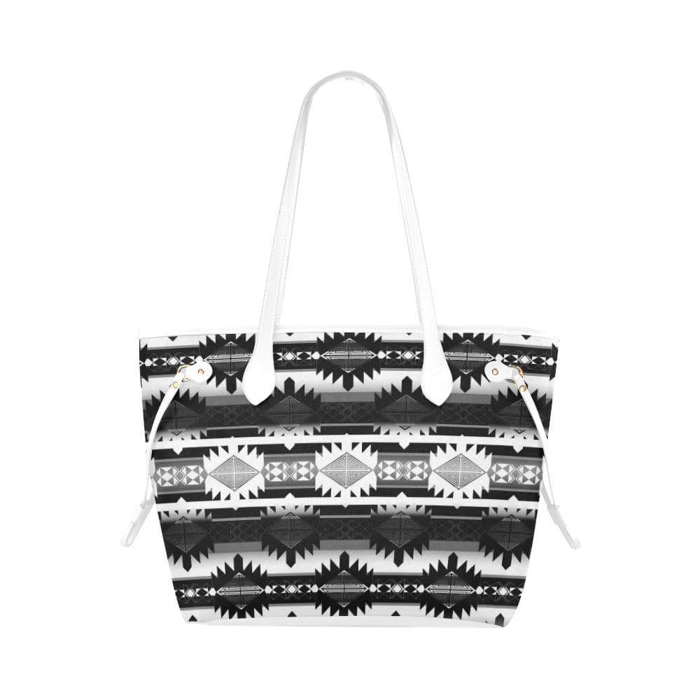 Okotoks Black and White Clover Canvas Tote Bag (Model 1661) Clover Canvas Tote Bag (1661) e-joyer 