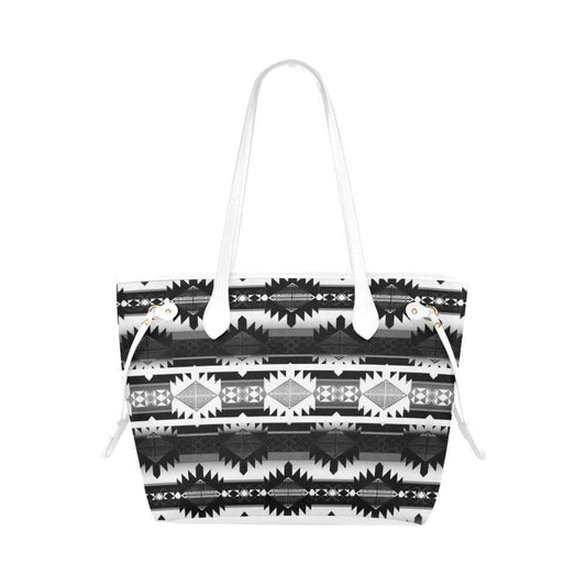 Okotoks Black and White Clover Canvas Tote Bag (Model 1661) Clover Canvas Tote Bag (1661) e-joyer 