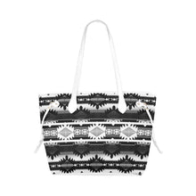 Load image into Gallery viewer, Okotoks Black and White Clover Canvas Tote Bag (Model 1661) Clover Canvas Tote Bag (1661) e-joyer 
