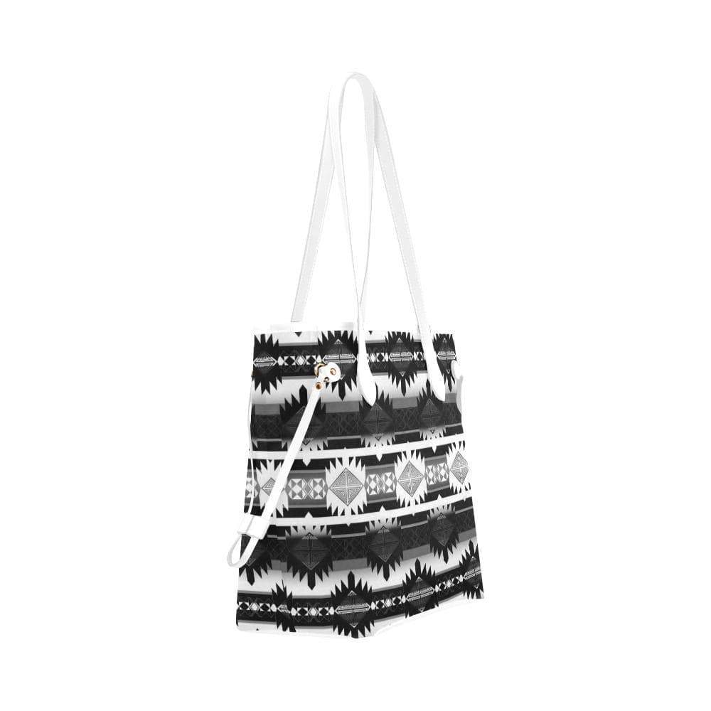 Okotoks Black and White Clover Canvas Tote Bag (Model 1661) Clover Canvas Tote Bag (1661) e-joyer 