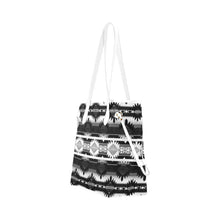 Load image into Gallery viewer, Okotoks Black and White Clover Canvas Tote Bag (Model 1661) Clover Canvas Tote Bag (1661) e-joyer 
