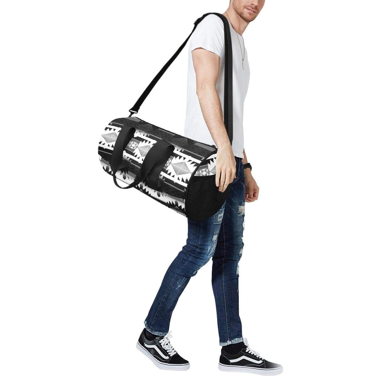 Okotoks Black and White Duffle Bag (Model 1679) Duffle Bag (1679) e-joyer 