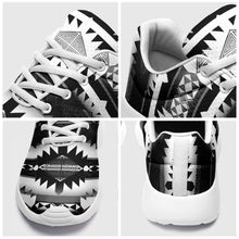 Load image into Gallery viewer, Okotoks Black and White Ikkaayi Sport Sneakers 49 Dzine 
