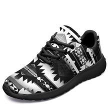 Load image into Gallery viewer, Okotoks Black and White Ikkaayi Sport Sneakers 49 Dzine US Women 4.5 / US Youth 3.5 / EUR 35 Black Sole 
