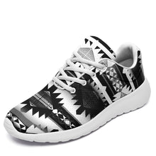 Load image into Gallery viewer, Okotoks Black and White Ikkaayi Sport Sneakers 49 Dzine US Women 4.5 / US Youth 3.5 / EUR 35 White Sole 
