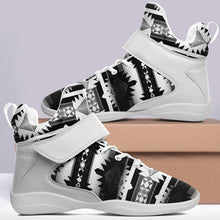 Load image into Gallery viewer, Okotoks Black and White Ipottaa Basketball / Sport High Top Shoes 49 Dzine 
