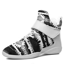 Load image into Gallery viewer, Okotoks Black and White Ipottaa Basketball / Sport High Top Shoes 49 Dzine 
