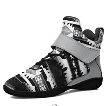 Load image into Gallery viewer, Okotoks Black and White Ipottaa Basketball / Sport High Top Shoes 49 Dzine 
