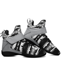 Load image into Gallery viewer, Okotoks Black and White Ipottaa Basketball / Sport High Top Shoes 49 Dzine 
