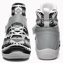 Load image into Gallery viewer, Okotoks Black and White Ipottaa Basketball / Sport High Top Shoes 49 Dzine 
