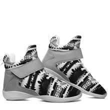 Load image into Gallery viewer, Okotoks Black and White Ipottaa Basketball / Sport High Top Shoes 49 Dzine 
