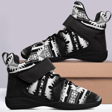 Load image into Gallery viewer, Okotoks Black and White Ipottaa Basketball / Sport High Top Shoes 49 Dzine 
