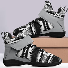 Load image into Gallery viewer, Okotoks Black and White Ipottaa Basketball / Sport High Top Shoes 49 Dzine 
