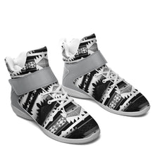 Load image into Gallery viewer, Okotoks Black and White Ipottaa Basketball / Sport High Top Shoes 49 Dzine 
