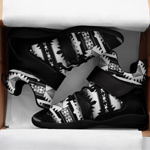 Load image into Gallery viewer, Okotoks Black and White Ipottaa Basketball / Sport High Top Shoes 49 Dzine 
